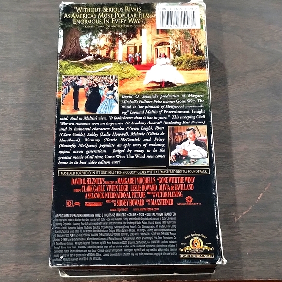1939 original Gone With The Wind Pt. 1 and 2 VHS Video Cassette Tape - Picture 3 of 3